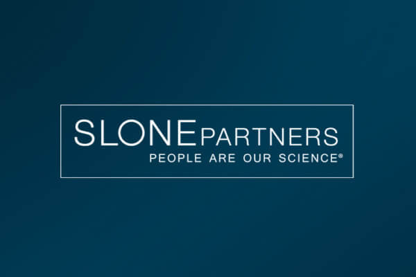 Slone Partners Logo on blue background